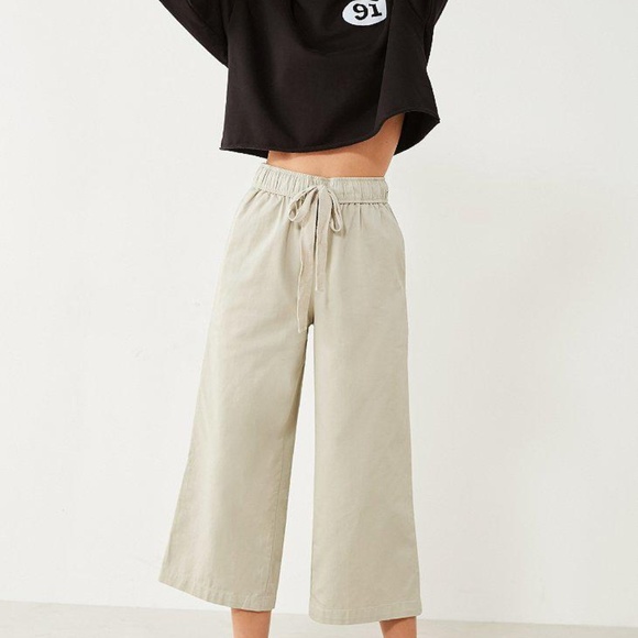 Urban Outfitters Pants - Women's Natural Uo Addison Drawstring Culotte Pant